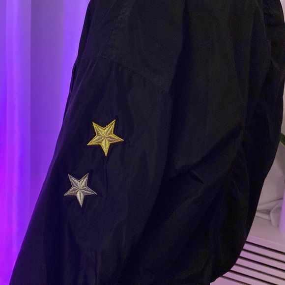 Express Black Patch Embellished Windbreaker Bomber Jacket 🙂❤️💕💔 - Picture 5 of 5